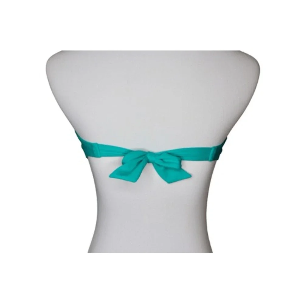 Xhilaration Colorblock Retro Removable Pad Bandeau Swimwear Top SMALL Monochrome